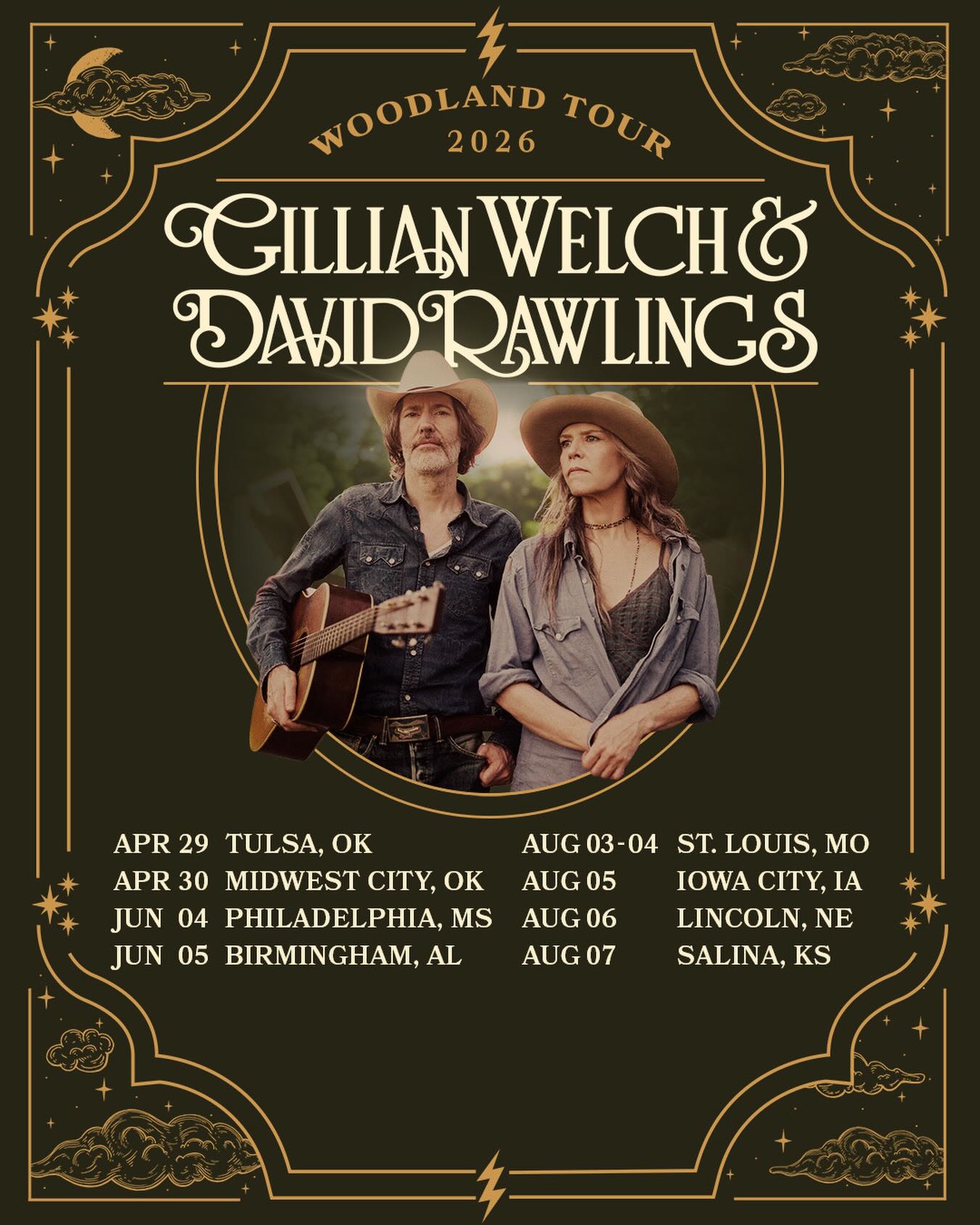 Gillian Welch Woodland Tour Poster 2026